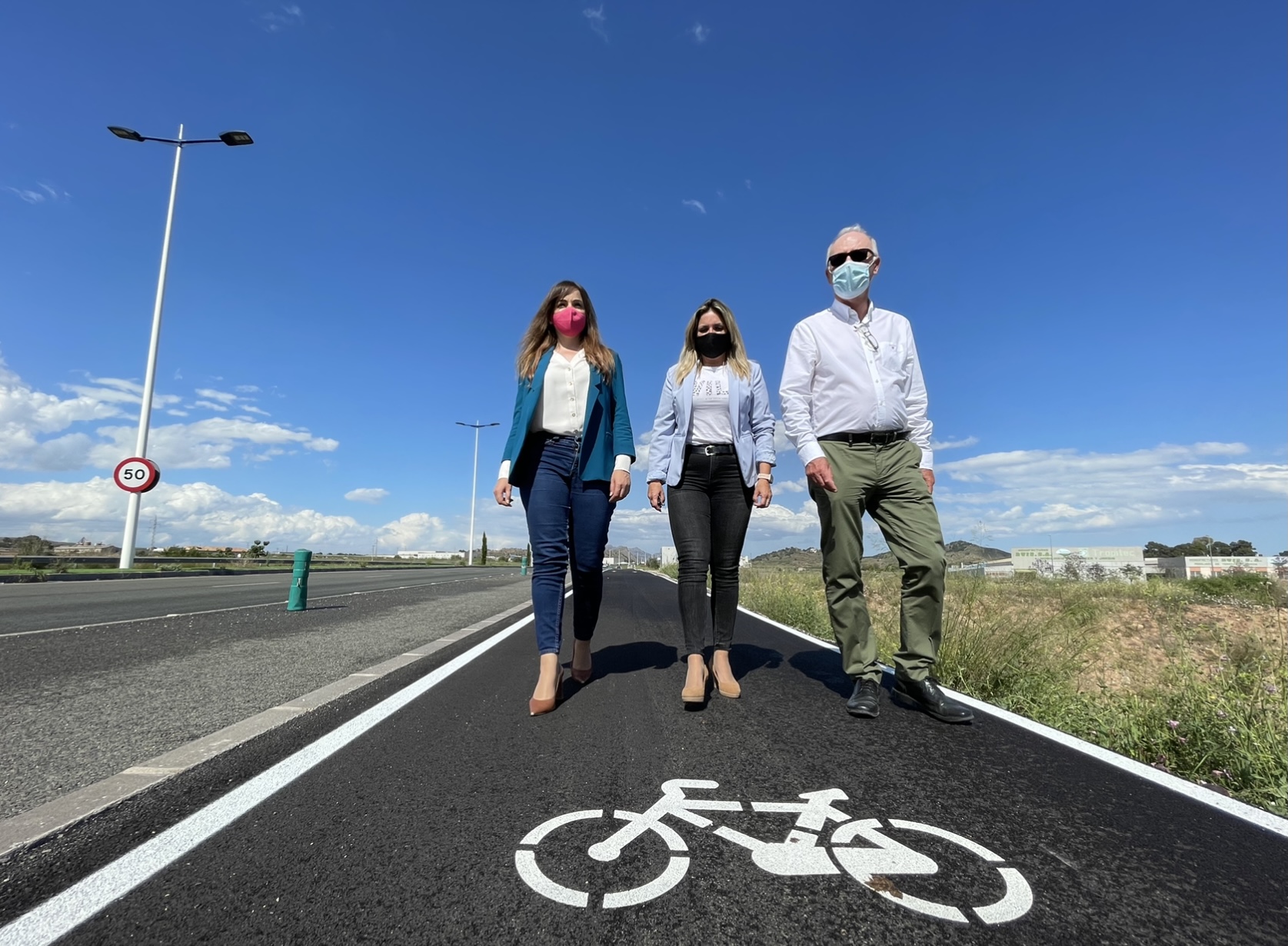 La finalización de las obras en el carril bici de la Costera Norte aumenta la red ciclable de Murcia